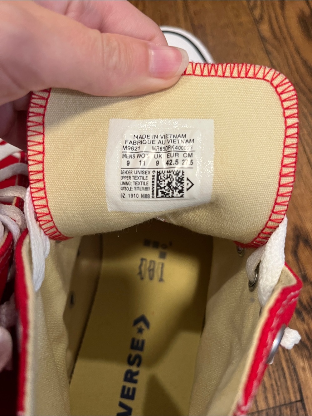 Red Converse All Star Chuck Taylors High Tops - Picture 7 of 10
